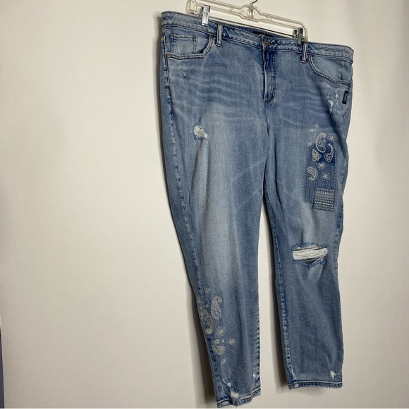 Silver Aiko Skinny Ankle Jeans with Paisley Embroidery 24 - Picture 12 of 12